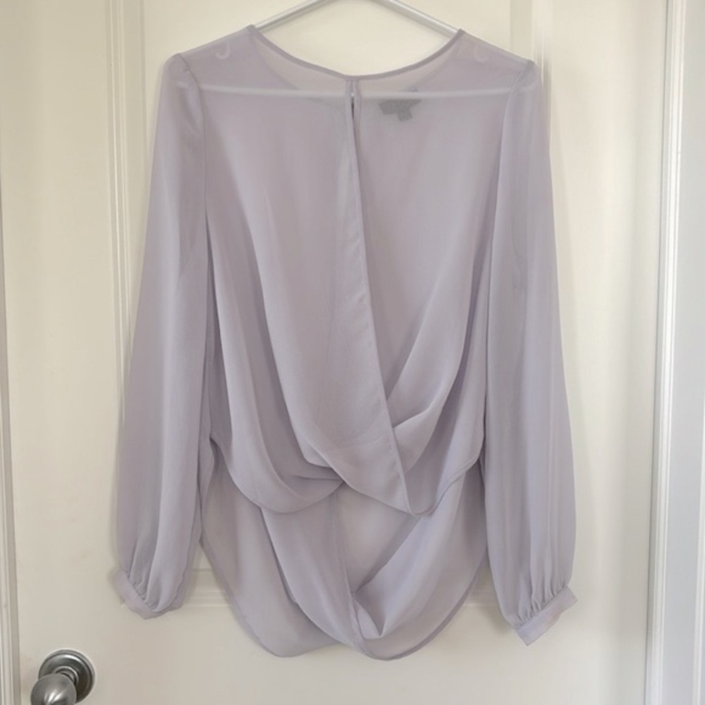 Topshop Purple Chiffon Slit Blouse